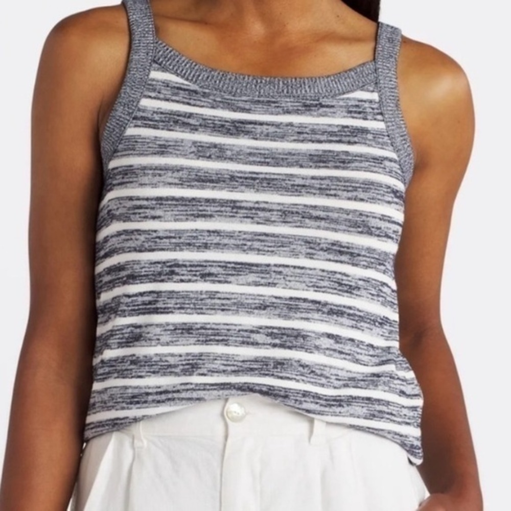 NEW…MARKET & SPRUCE Tatum High Neck Rib Trim Tank